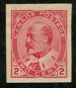 Canada SC# 90a  Edward VII  2c Imperf Mint no gum as issued