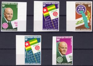 TOGO 1972 Sc#821/822C183/C185 ROTARY INTERNATIONAL Set (5) IMPERFORATED MNH