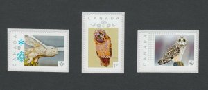 OWL Set of 3 custom/personalized Picture Postage Stamp Canada 2014 [p11ow3]