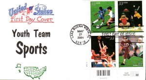 #3399-3402 Youth Team Sports Plate Artopages FDC