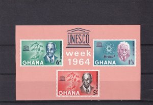 SA12b Ghana 1964 UNESCO Week mint minisheet