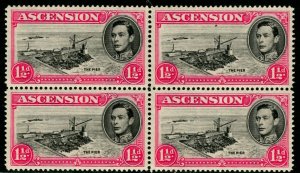 ES-397 BRITISH ASCENSION 1953 1-1/2p  LILAC GEORGE VI PIER SC 43Ce MNH $50