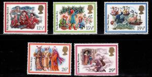 Great Britain Scott 1006-1010 MNH** 1982 Christmas set