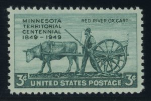 US Stamp #981 Minnesota Territorial 3c - PSE Cert - XF-SUP 95 - MNH - SMQ $25.00