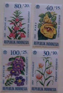 Indonesia B191-4 MNH Cat $2.80 Flower Topical Full Set