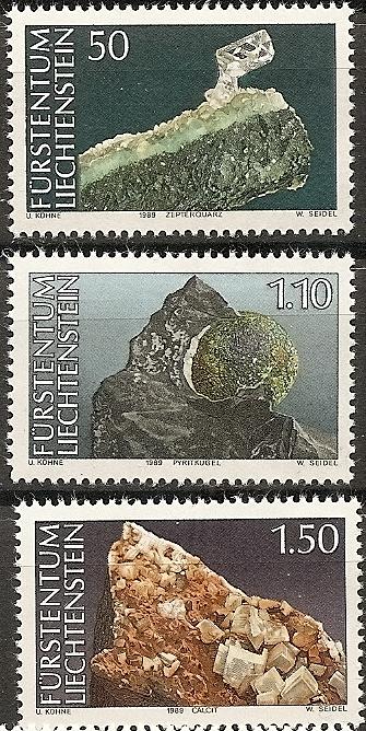 LIECHTENSTEIN  921-23 MNH 1989 MINERALS