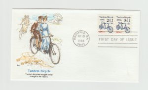 2266 Transportation Series Coil 24.1 Tandem Bike FDC First Day Cover Fleetwood