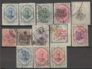 COLLECTION LOT # 4127 IRAN 13 STAMPS 1902+ CV+$20