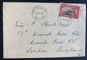 1940 St Joseph Trinidad Cover To London England