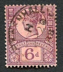 SG208 6d Purple/rose-red Jubilee Cat 15 pounds