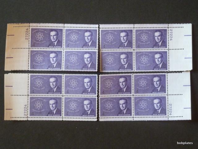 #1200 McMahon Matched Set of 4 Plate Blocks 27224 VF NH