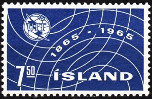 ICELAND / ISLAND 1965 Telecommunications: ITU - 100. Short, MNH