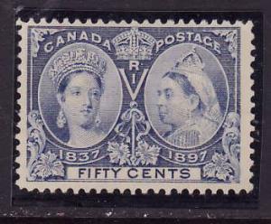 Canada-Sc#60-unused 50c ultramarine no gum Diamond Jubilee-QV-1897-S/H fee refle