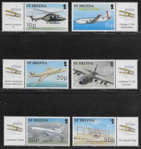 St Helena Scott #'s 836 - 841 MNH