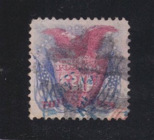 US 121 30c Shield, Eagle & Flags Used VF+ w/ Black, Red & Blue Cancels SCV $625