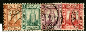 487 BCX Maldives 1909 Scott# 7-10 used (Offers welcome)