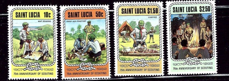 St Lucia 587-90 MNH 1982 Scouting Year    (ap2409)