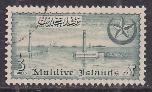 Maldives 1956 QE2 3 Larees Slate Used SG 33  ( B1479 )