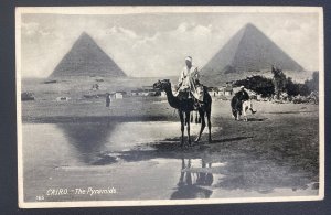 1934 Cairo Egypt Picture Postcard Cover To Paris France The Pyramids View