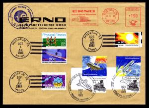 1983 EUROPEAN SPACE AGENCY COVER - BREMEN WITH 5 HOUSTON POSTMARKS (ESP#VL7752)