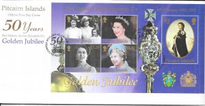 Pitcairn Islands #552 Golden Jubilee (FDC)  CV $9.25