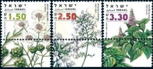 ISRAEL 2006 - Herbs and Spices - Set of 3 Stamps - Scott# 1657-9 - MNH