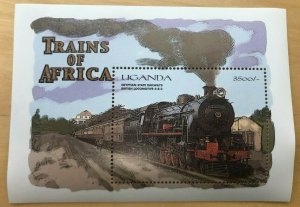 Uganda 2000 - TRAINS OF AFRICA - Souvenir Sheet (Scott #1679) - MNH