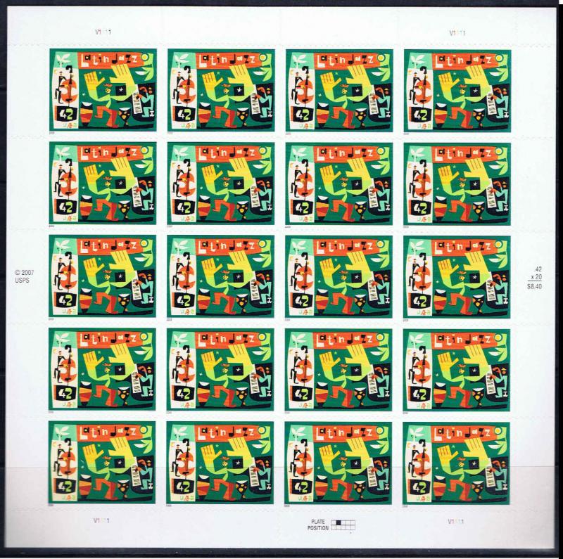 Latin Jazz Stamp Sheet 4349 2008 MNH