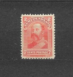 CANADA-NEWFOUNDLAND-1897, Sc#82,  MLH, F-VF,  KING EDWARD VII.