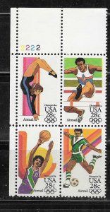 US#C101-104 $0.28 Summer Olympics  Plate block of 4 (MNH) CV $5.25