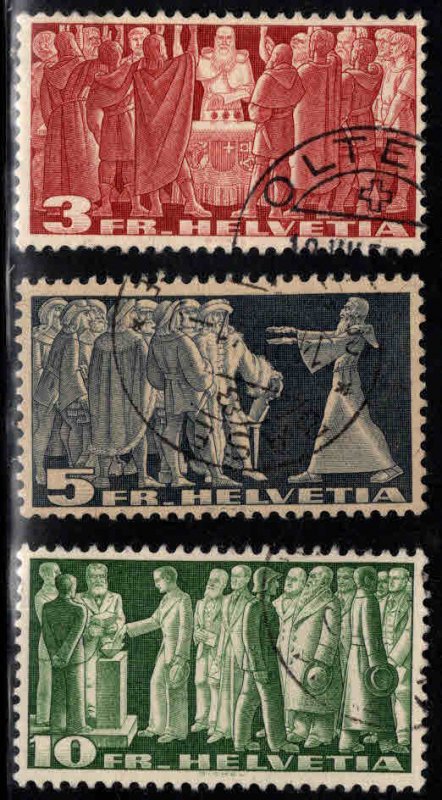 Switzerland Scott 244-246 used 1938 set CV$49.75