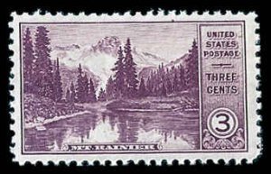 PCBstamps   US # 742 3c Mt. Rainier National Park, MNH, (15)