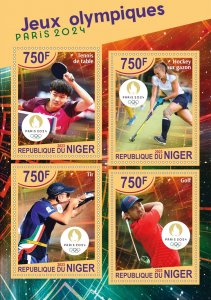Stamps. Olympic Games Paris 2024 2023 year, 1+1 sheets  perforated  NEW