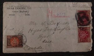 1923 Warsaw Poland Inflation Rate Cover to  Hyas Trading Co Sask Canada
