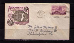 US Sc# 782 FDC USED F #1 Little Rock AK Capitol Color Cachet