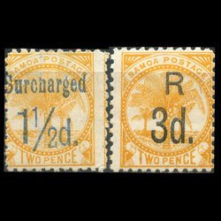 SAMOA 1898 - Scott# 24-5 Palms Surch. Set of 2 LH