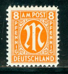 Germany AM Post Scott # 3N6, mint nh, variation
