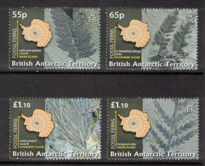 BRITISH ANTARCTIC 2008 Fossil Ferns; Scott 401-04, SG 486-89; MNH