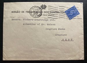 1947 Portuguese Naval Mission In Glasgow Scotland Cover To Kent England