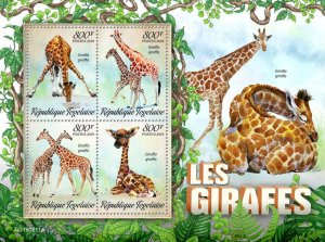 Togo 2019 MNH Wild Animals Stamps Giraffes Giraffe Fauna 4v M/S