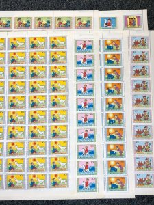 Mongolia 1975 Scott #841-7 International Children's Day - Full sheets 7V - MNH