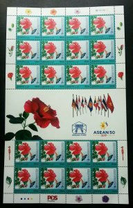*FREE SHIP Malaysia Joint Issue 50th ASEAN 2017 Flower Butterfly (sheetlet) MNH