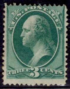 US Stamp #158 3c Green Washington MINT Hinged  SCV $110