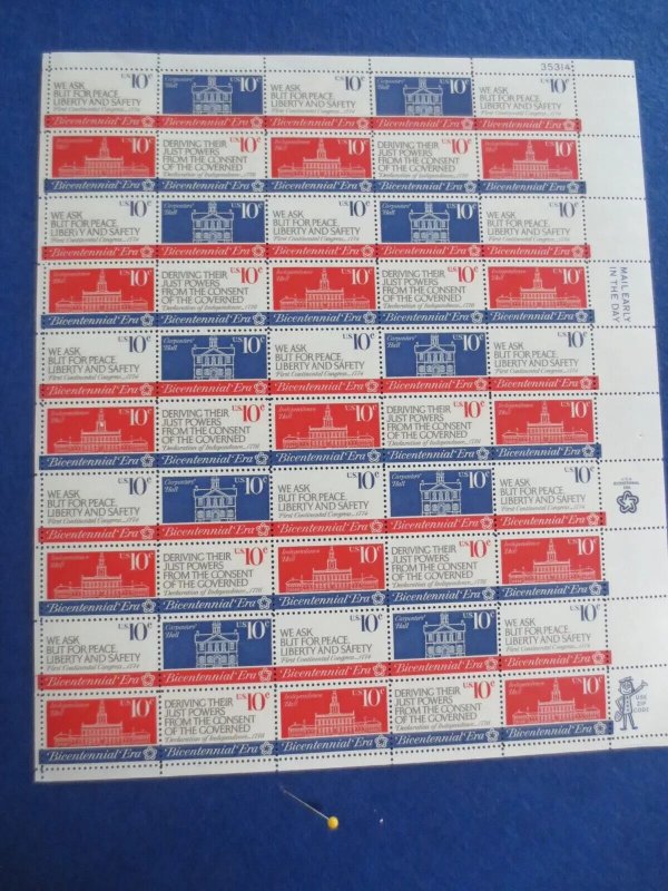 SC# 1543-46 Bicentennial Era Declarations 10c Sheet of 50 Buy at face