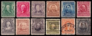 United States Scott 300-311 (1902-03) Mint/Used H F, CV $540.50 W