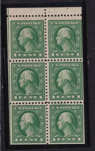 1917 Sc 498e MNH 1c green, nice OG booklet Position H pane of 6 (C2