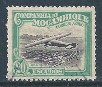 Mozambique Company #C15 Used 20e Airplane Over Beira