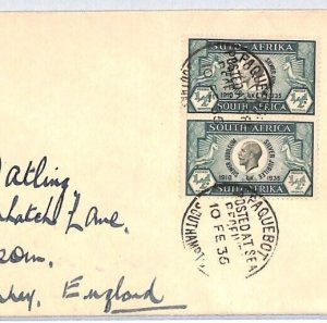 SOUTH AFRICA/GB KGV Cover *SOUTHAMPTON PAQUEBOT* Silver Jubilee 1935 SHIPS YR97