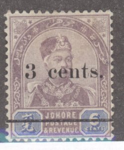 Malay States- Johore, Scott #28, MH