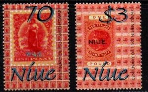 NIUE SG889/90 2001 ANNIVERSARY OF FIRST NIUE STAMPS MNH